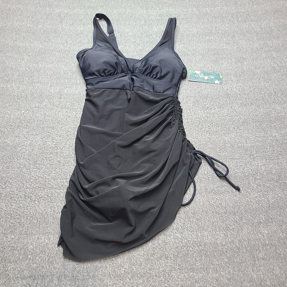 Blooming Jelly One Piece Swimsuit Womens Small Black Adjustable Strap Lined